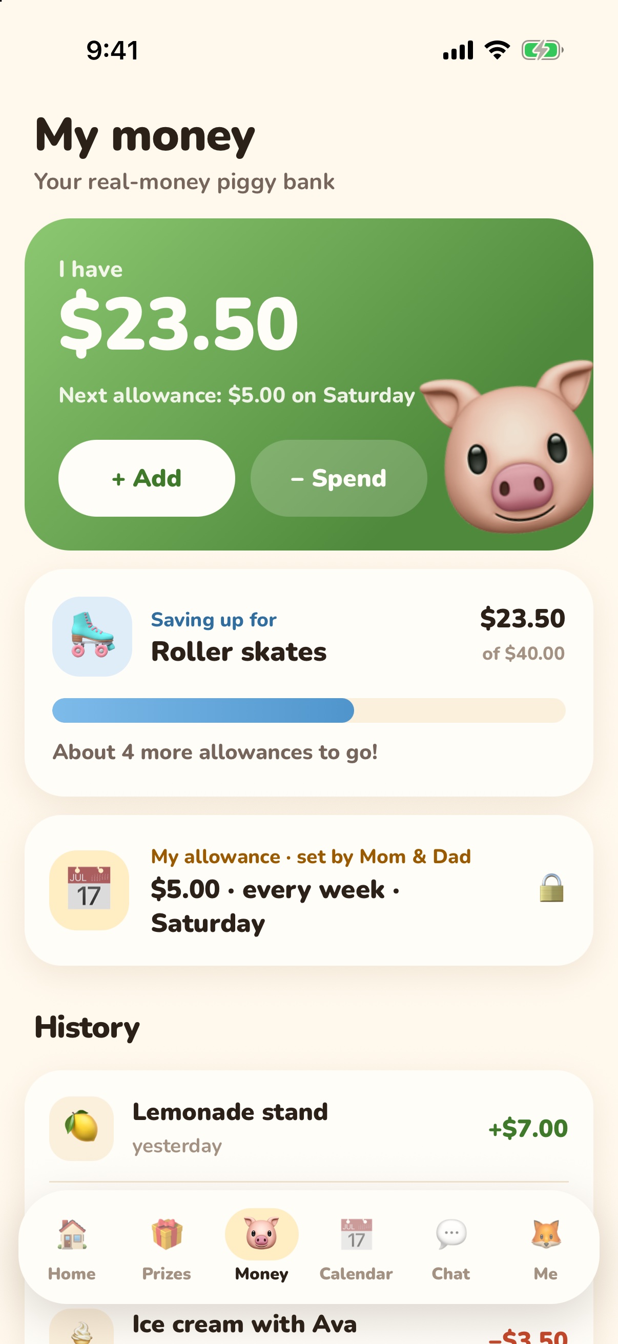 My money - piggy bank savings