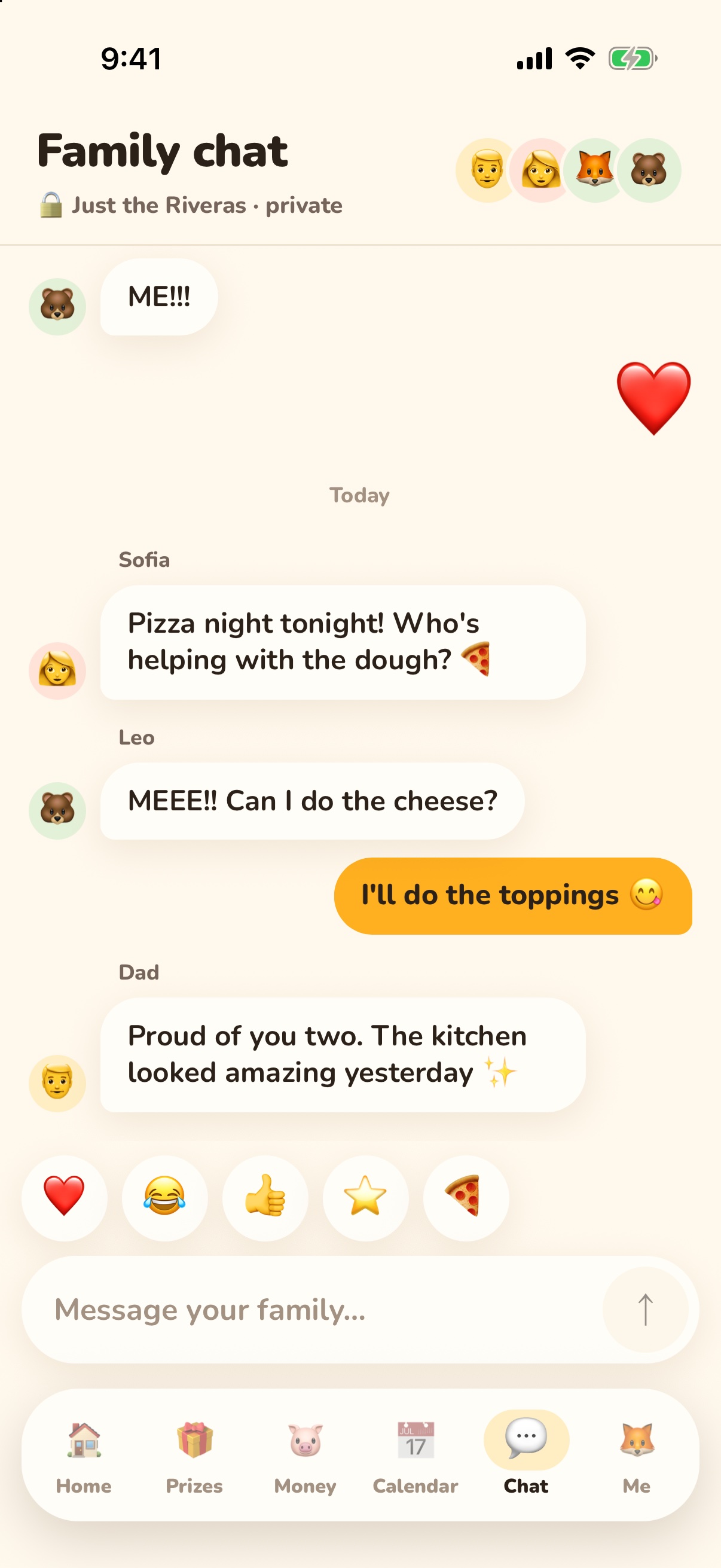 Family chat - family-only messaging